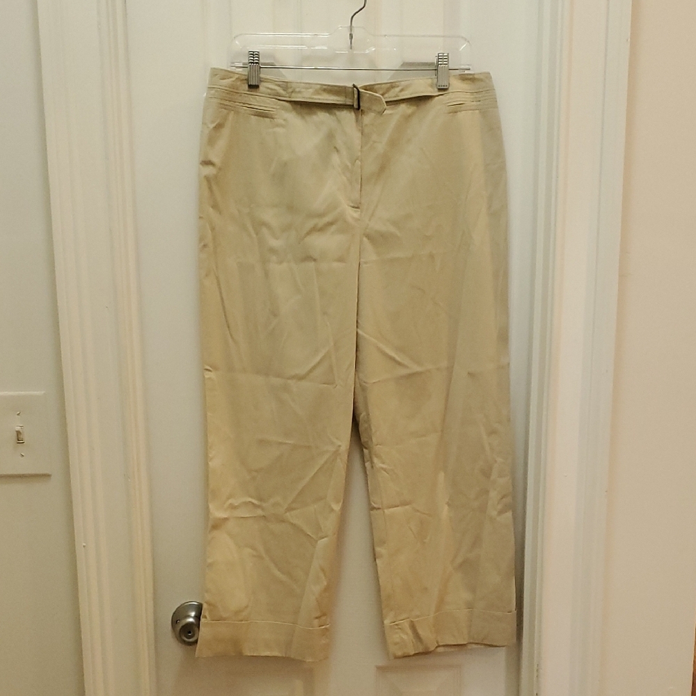 LOFT Cream Petites Stretch Pants